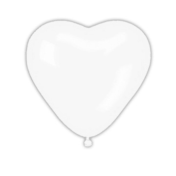 Lot de 3 ballons de baudruche Cœur en latex Blanc 44 cm