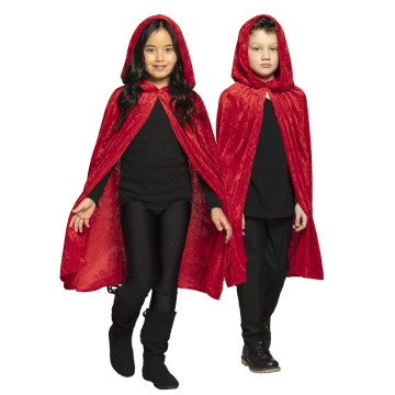 Cape rouge pour enfant avec capuche 115 cm