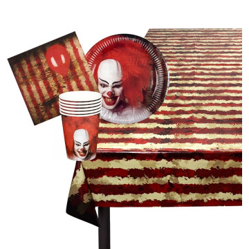 Set de table Clown de l'horreur Halloween (25 pièces)