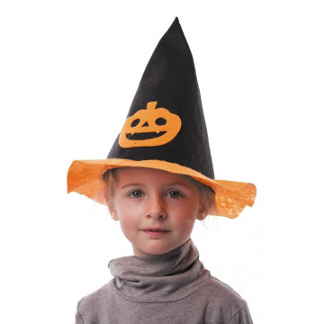 Chapeau de sorcière citrouille Halloween enfant
