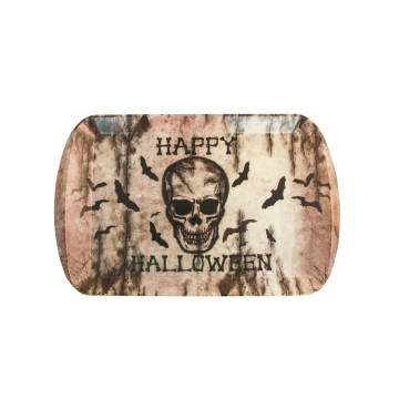 Plateau rectangulaire tête de mort Halloween