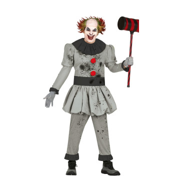 Déguisement de clown gris homme Halloween