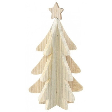 Sapin en bois 3D 14 x 14 x 30 cm