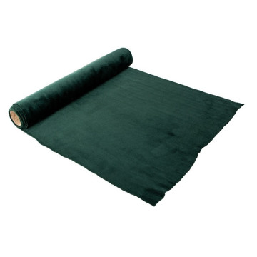 Chemin de table velours vert 28 cm x 3 m