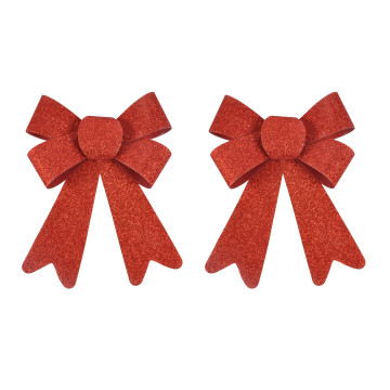Lot de 2 noeuds paillettes rouges 22 x 38 cm