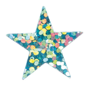 Sachet de confettis étoiles holographiques bleu ciel 14 gr