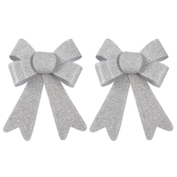 Lot de 3 noeuds paillettes argent 14 x 19 cm