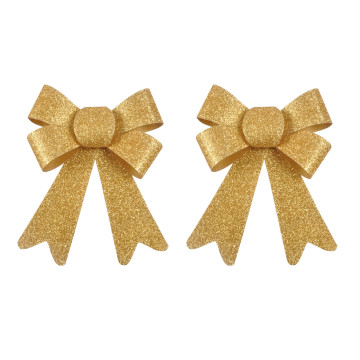 Lot de 2 noeuds paillettes or 22 x 38 cm