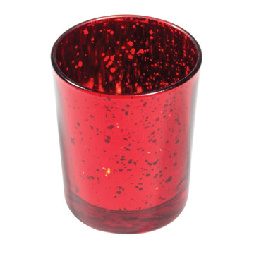 Bougeoir verre rouge 5.5 x 6.7 cm