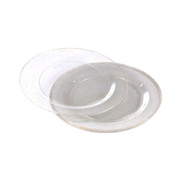 Lot de 6 assiettes jetables pailletées or 18 cm