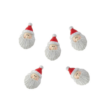 Lot de 6 têtes de Père Noël rouges 2 x 1 x 4 cm A disperser
