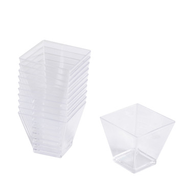 Lot de 25 mini verrines apéro carrés transparents 6 cl