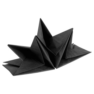 Lot de 12 serviettes papier pré-pliées noires 40 x 60 cm