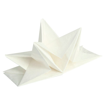 Lot de 12 serviettes papier pré-pliées blanches 40 x 60 cm