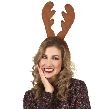 Serre-tête renne avec grelots de noël
