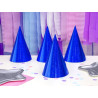 Lot de 6 Chapeaux pointus bleus holographiques 16 cm