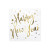 Lot de 20 serviettes en papier blanches Happy New Year or 33 x 33 cm