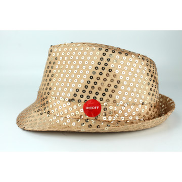 Chapeau sequins leds rose gold