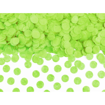 Confettis ronds vert lime en papier diam 1,6 cm