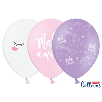 Lot de 6 ballons Licorne en latex 30 cm