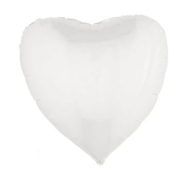 Ballon coeur aluminium blanc 80,5 x 75 cm