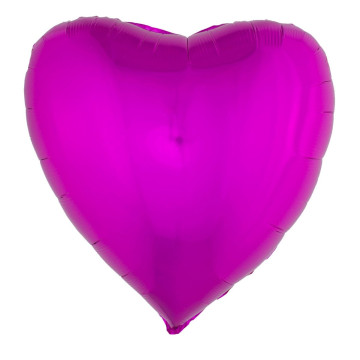 Ballon coeur aluminium fuschia 80,5 x 75 cm