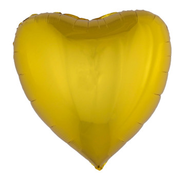 Ballon coeur aluminium or 80,5 x 75 cm