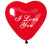 Lot de 4 ballons de baudruche Cœur I Love you en latex Rouge 25 cm
