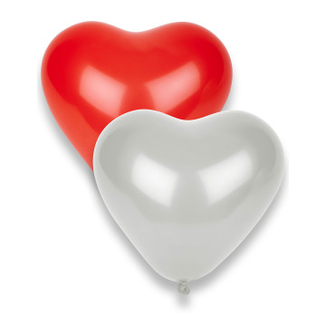 Lot de 8 ballons de baudruche blanc rouge 33 cm