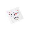 Lot de 16 serviettes en papier I love you 33 x 33 cm