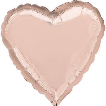 Ballon coeur aluminium rose gold 43 cm