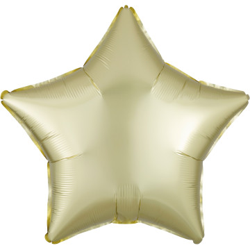 Ballon étoile satin luxe jaune pastel 43 cm
