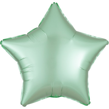 Ballon étoile satin luxe vert menthe 43 cm