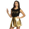 Top sequins VIP noir et or taille M