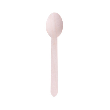 Lot de 100 cuillères à café bois biodégradables 11 cm