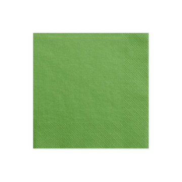 Lot de 20 serviettes en papier vert gazon 33 x 33 cm