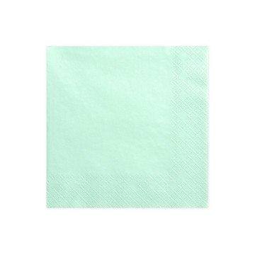 Lot de 20 serviettes en papier vert menthe 33 x 33 cm