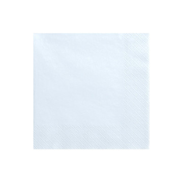 Lot de 20 serviettes en papier bleu ciel 33 x 33 cm