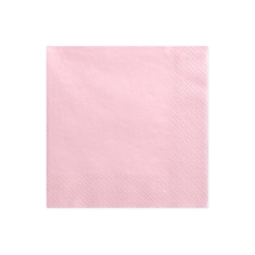 Lot de 20 serviettes en papier rose pâle 33 x 33 cm