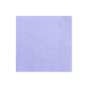 Lot de 20 serviettes en papier lilas 33 x 33 cm