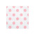 Lot de 20 serviettes en papier blanc gros pois roses 33 x 33 cm