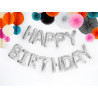 Ballon lettres Happy Birthday argent 340 x 35 cm