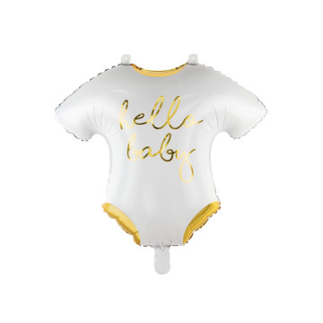 Ballon Body Hello baby écriture or 51 x 45 cm