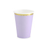 Lot de 6 gobelets en carton lilas liseré or 22 cl