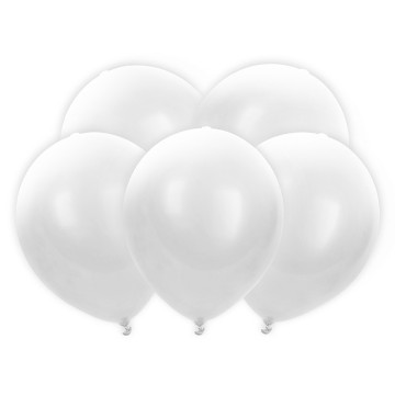 Lot de 5 ballons latex led blanc 30 cm
