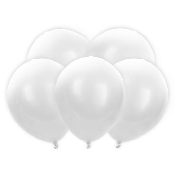 Lot de 5 ballons latex led blanc 30 cm