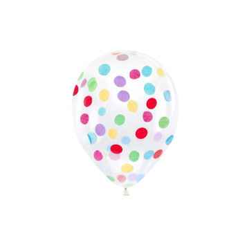 Lot de 6 ballons latex confettis multicolores 30 cm