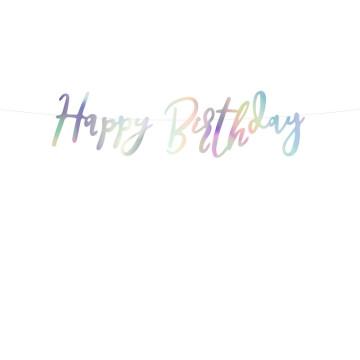 Bannière Happy Birthday iridescent 62 x 16,5 cm