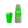 Lot de 20 gobelets cups verts 53 cl carton