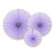 Lot de 3 rosettes lilas et doré 23, 32, 40 cm